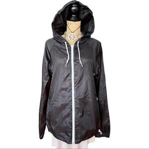 H&M - Divided Windbreaker rain hooded jacket nylon size MEDIUM black